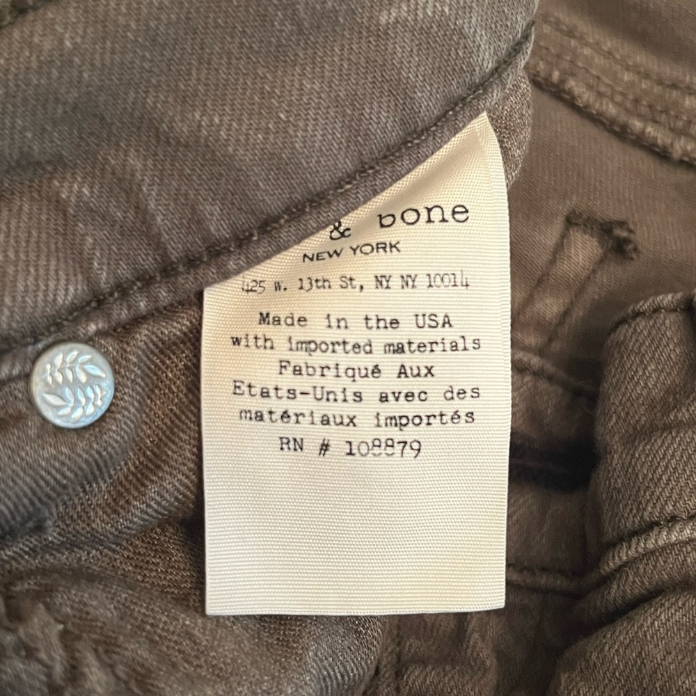 Rag & Bone Skinny Jeans in Army Green- Womens 28 - Picture 7 of 9